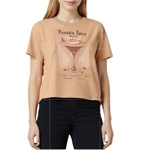 Wildfox Whimsical Jamie Pumpkin Spice Cotton Blend Graphic Tee Shirt NWT XL
